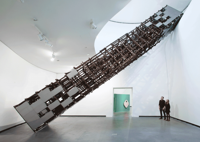 Adrien TIRTIAUX - Too Big to Fail / A Joint Venture, 2017 Stained wood, screws, Tirtules MARTa Herford